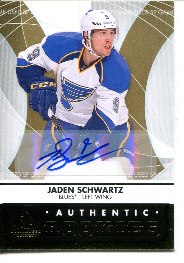 2012-13 SP Game Used Gold Autographs #144 Jaden Schwartz