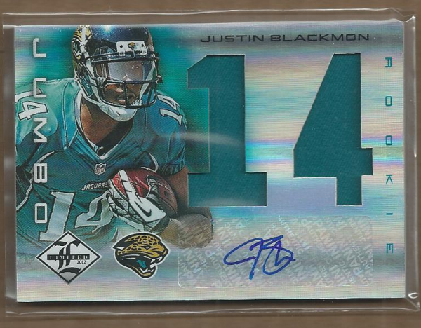 2012 Limited Rookie Jumbo Jerseys Autographs Jersey Number #5 Justin Blackmon