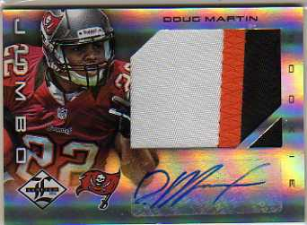 2012 Limited Rookie Jumbo Jerseys Autographs Jersey Number Prime #11 Doug Martin/25