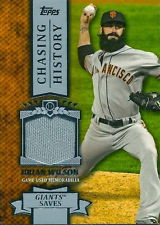 2013 Topps Chasing History Relics #BW Brian Wilson