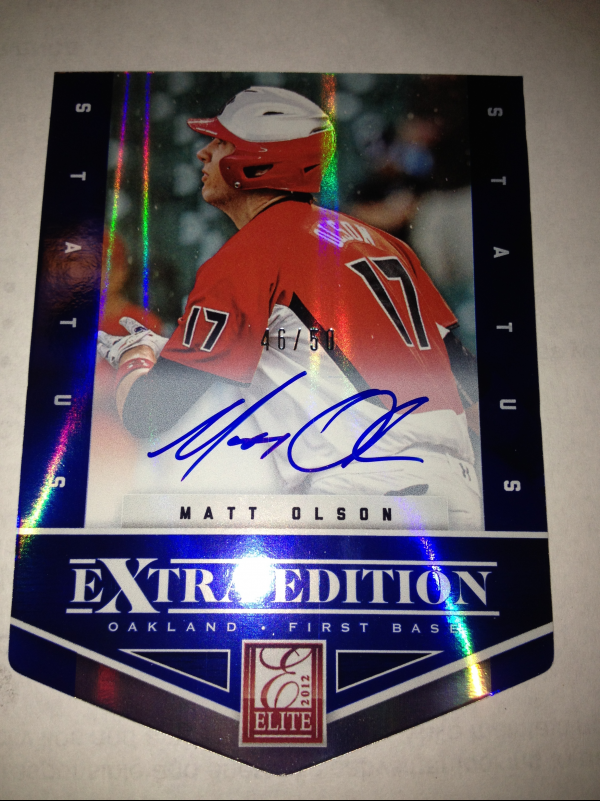 2012 Elite Extra Edition Signature Status Blue #123 Matt Olson