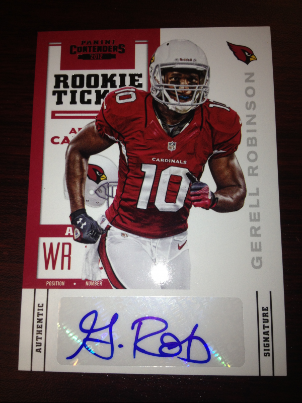 2012 Panini Contenders #139A Gerell Robinson AU RC