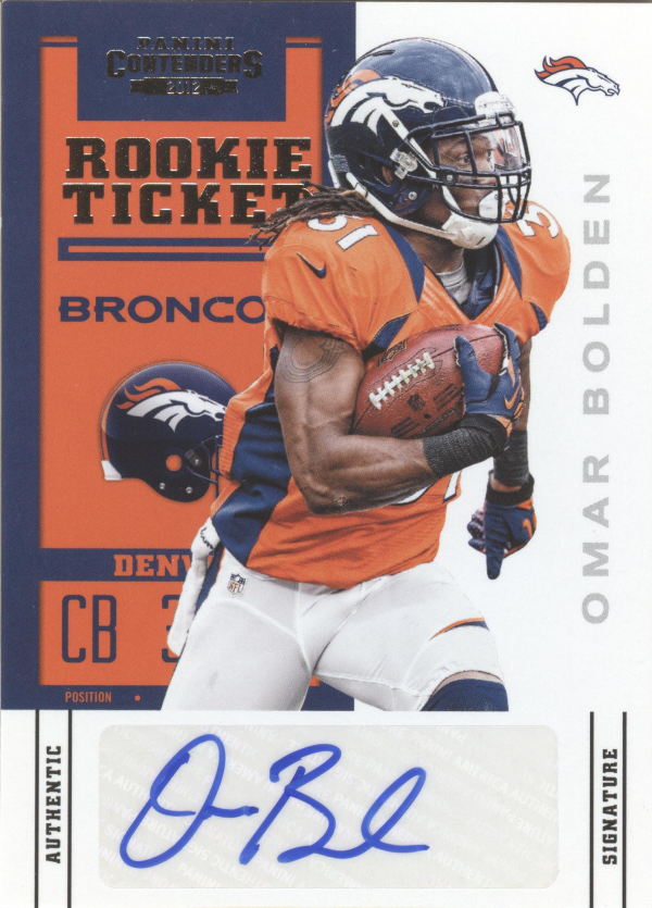 2012 Panini Contenders #175A Omar Bolden AU RC