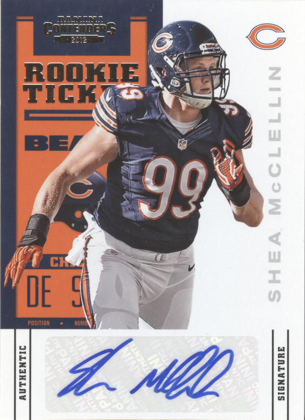 2012 Panini Contenders #184A Shea McClellin AU RC/(running pose)
