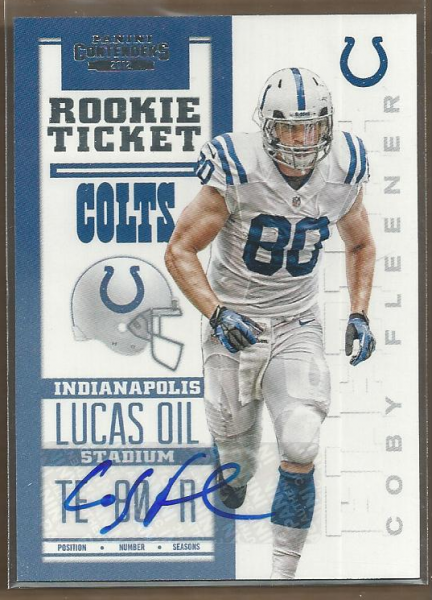 2012 Panini Contenders #221A Coby Fleener AU RC/(white jersey)