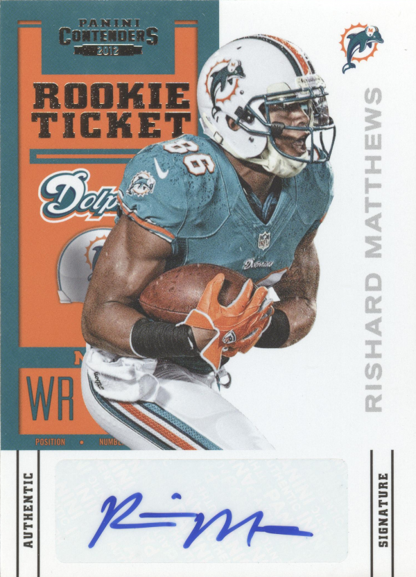 2012 Panini Contenders #180B Rishard Matthews AU SP/200*