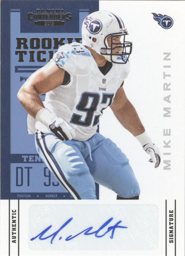 2012 Panini Contenders #169B Mike Martin AU SP
