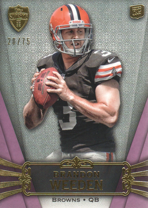 2012 Topps Supreme Purple #8 Brandon Weeden