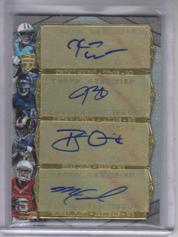 2012 Topps Supreme Quad Autographs #SQAWBQF Kendall Wright/Justin Blackmon/Brian Quick/Michael Floyd