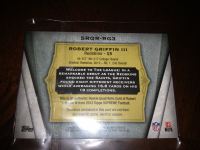 2012 Topps Supreme Rookie Quad Relics Blue #SRQRRG3 Robert Griffin III back image