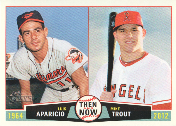 2013 Topps Heritage Then and Now #AT Luis Aparicio/Mike Trout