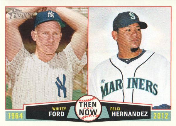 2013 Topps Heritage Then and Now #FH Whitey Ford/Felix Hernandez