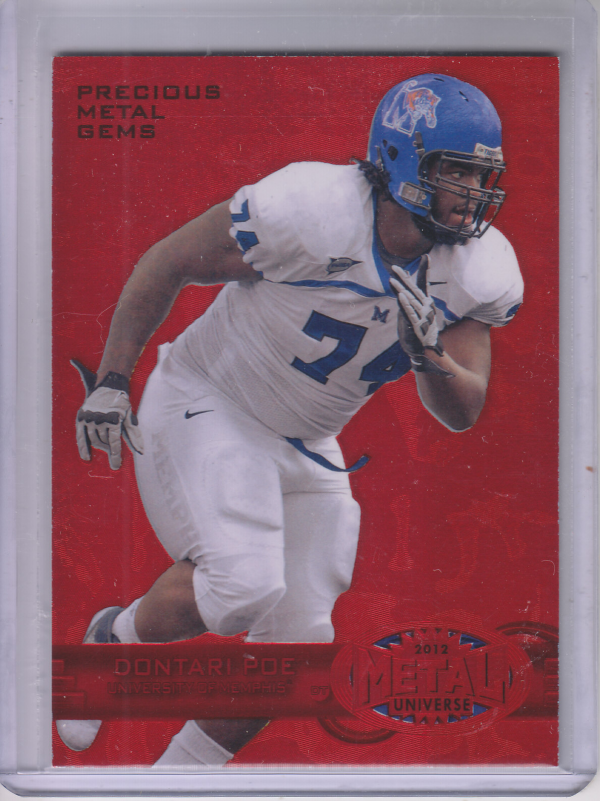 2012 Fleer Retro Metal Precious Metal Gems Red #M80 Dontari Poe