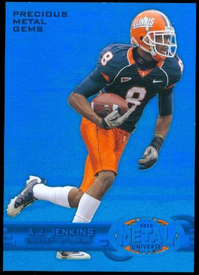 2012 Fleer Retro Metal Precious Metal Gems Blue #M48 A.J. Jenkins