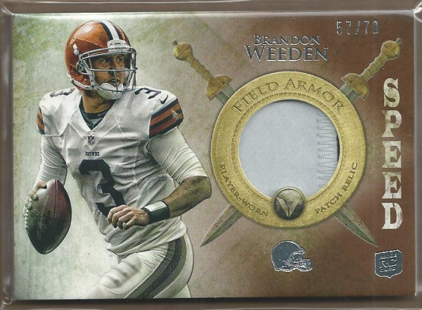 2012 Topps Valor Field Armor Patches Speed #FAPBW Brandon Weeden