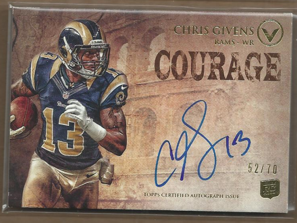 2012 Topps Valor Autographs Courage #VACG Chris Givens