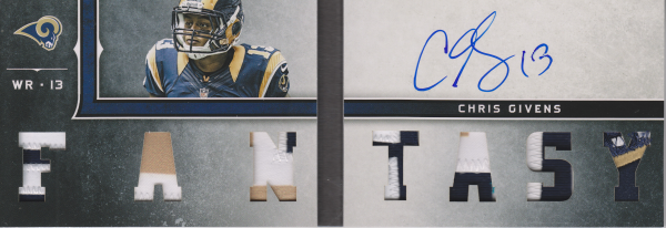 2012 Panini Playbook Rookie Playbook Materials Die Cut Autographs Prime #20 Chris Givens/25
