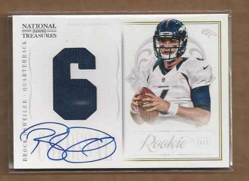 2012 Panini National Treasures Rookie Colossal Jersey Number Signatures #1 Brock Osweiler