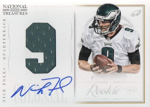 2012 Panini National Treasures Rookie Colossal Jersey Number Signatures #17 Nick Foles