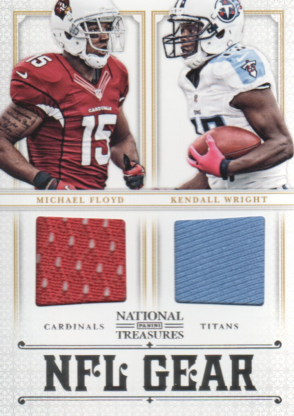 2012 Panini National Treasures NFL Gear Dual Player Materials #7 Kendall Wright/Michael Floyd