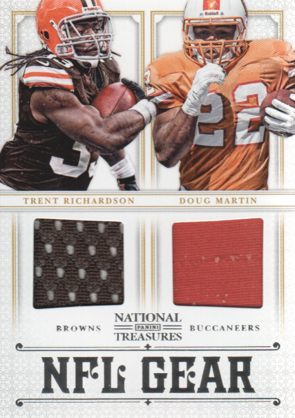 2012 Panini National Treasures NFL Gear Dual Player Materials #17 Doug Martin/Trent Richardson