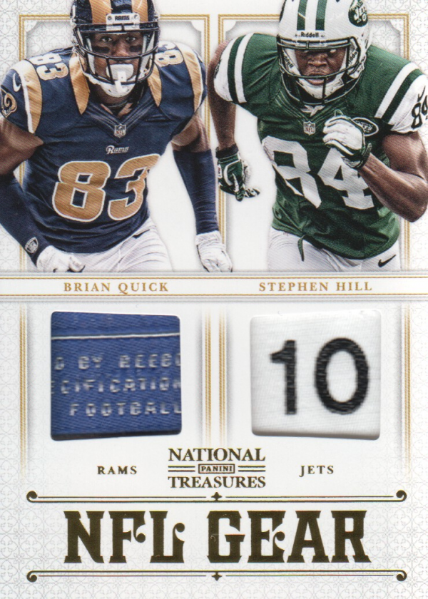 2012 Panini National Treasures NFL Gear Dual Player Materials Prime #9 Brian Quick/Stephen Hill