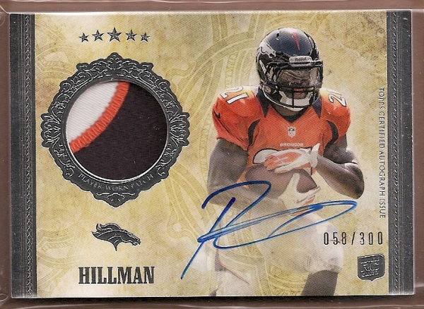 2012 Topps Five Star #181 Ronnie Hillman JSY AU/300 RC