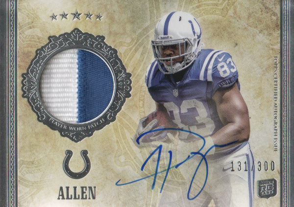 2012 Topps Five Star #190 Dwayne Allen JSY AU/300 RC