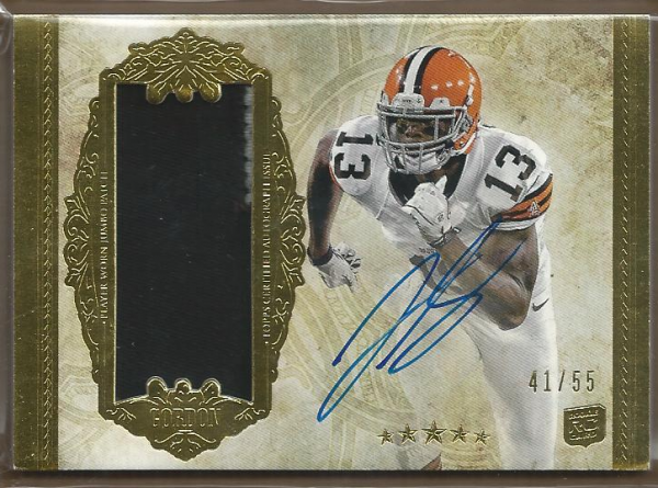 2012 Topps Five Star Rookie Autographed Patch Gold #169 Josh Gordon JSY AU