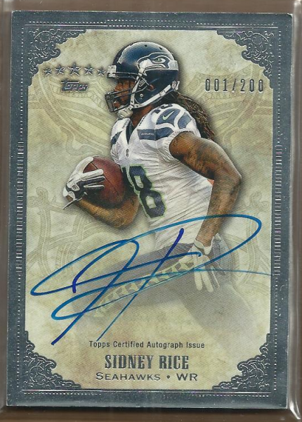 2012 Topps Five Star Veteran Autographs #FSSSR Sidney Rice/200