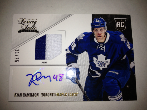 2012-13 Luxury Suite Autographs Gold #96 Ryan Hamilton JSY AU/25