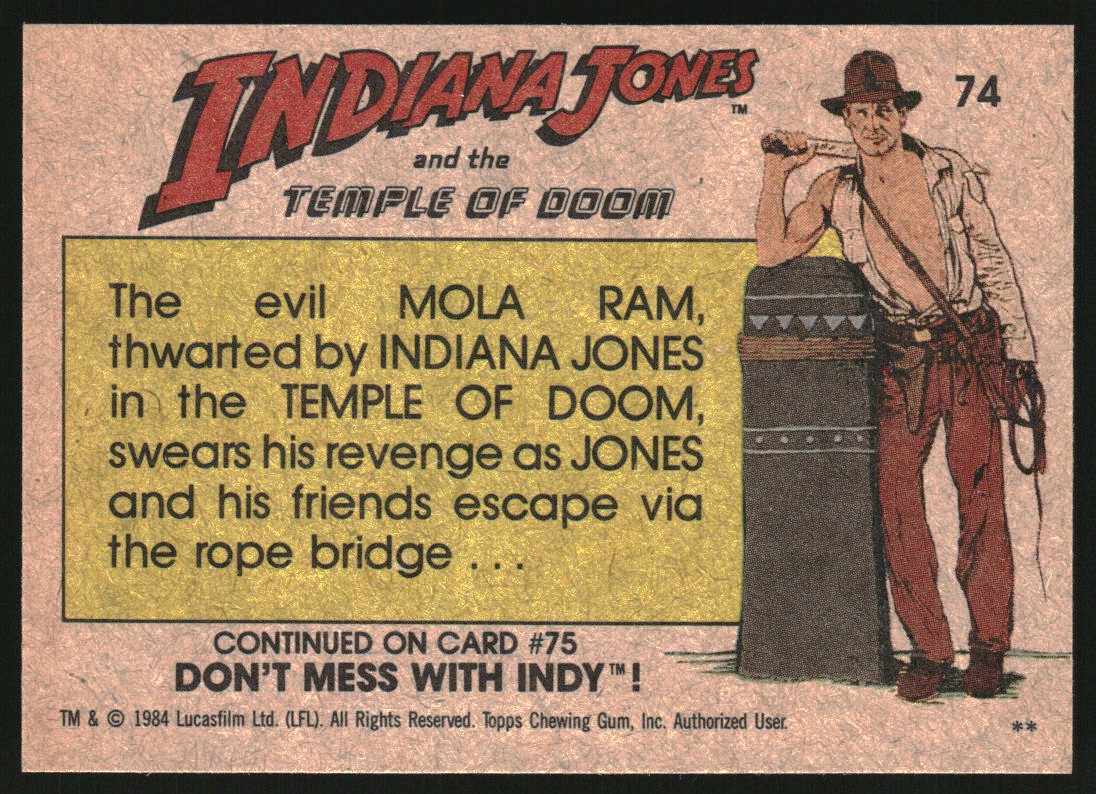 Topps Indiana Jones And The Temple Of Doom The Evil Of Mola