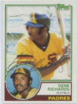 1983 Topps #7 Gene Richards HAND AUTOGRAPHED
