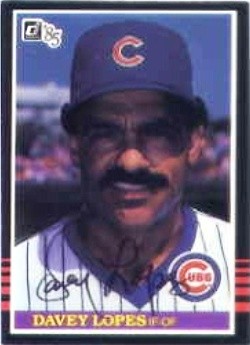 1985 Donruss #604 Dave Davey Lopes HAND AUTOGRAPHED