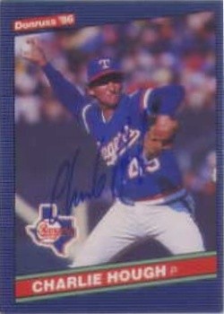1986 Donruss #342 Charlie Hough HAND AUTOGRAPHED