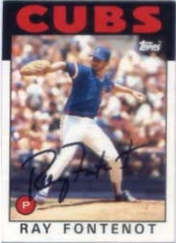 1986 Topps #308 Ray Fontenot HAND AUTOGRAPHED