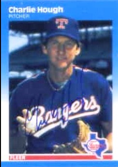 1987 Fleer #127 Charlie Hough HAND AUTOGRAPHED