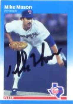 1987 Fleer #129 Mike Mason HAND AUTOGRAPHED