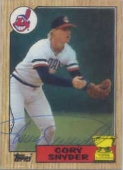 1987 Topps #192 Cory Snyder HAND AUTOGRAPHED