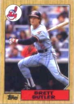 1987 Topps #723 Brett Butler HAND AUTOGRAPHED