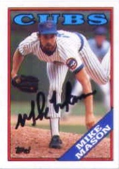 1988 Topps #87 Mike Mason HAND AUTOGRAPHED