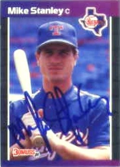 1989 Donruss #166 Mike Stanley HAND AUTOGRAPHED