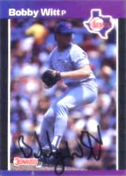 1989 Donruss #461 Bobby Witt HAND AUTOGRAPHED