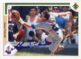 1991 Upper Deck #492 Geno Petralli HAND AUTOGRAPHED