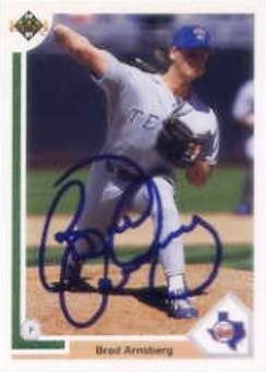 1991 Upper Deck #608 Brad Arnsberg HAND AUTOGRAPHED