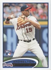 2012 Topps Update MLB Braves Team Set (13 Cards)