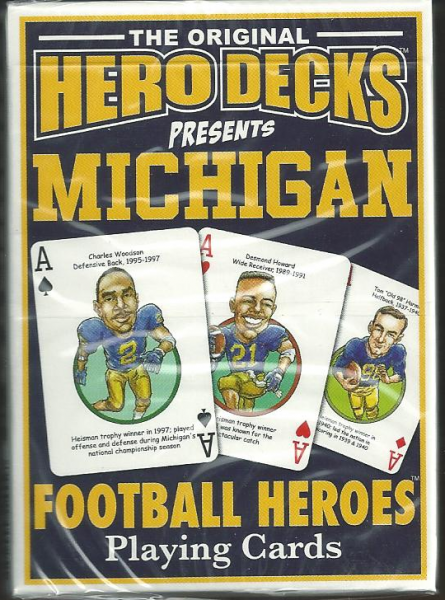Michigan Wolverines NCAA Football Hero Decks Playing Cards Poker Sized 52 Card Deck