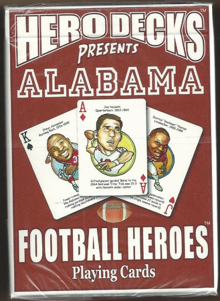 Alabama Crimson Tide NCAA Football Hero Decks Playing Cards Poker Sized 52 Card Deck