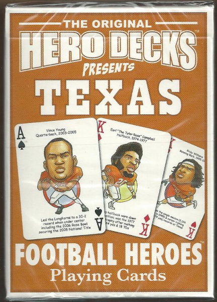 Texas Longhorns NCAA Football Hero Decks Playing Cards Poker Sized 52 Card Deck