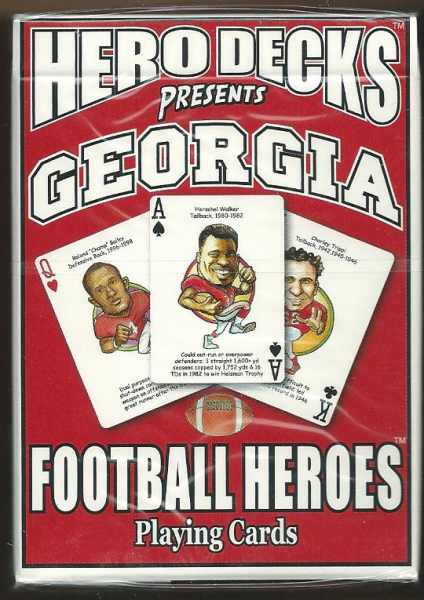 Georgia Bulldogs NCAA Football Hero Decks Playing Cards Poker Sized 52 Card Deck 